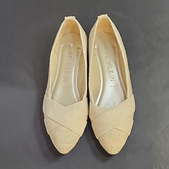 ANNE KLEIN POINTED TOE CRISSCROSS DOUBLE STRAP SLIP-ON WOMEN"S FLAT SHOE - Picture 2 of 16